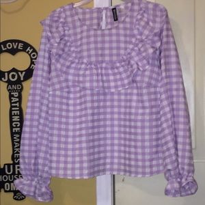 H&M Pretty Purple Ruffled Blouse